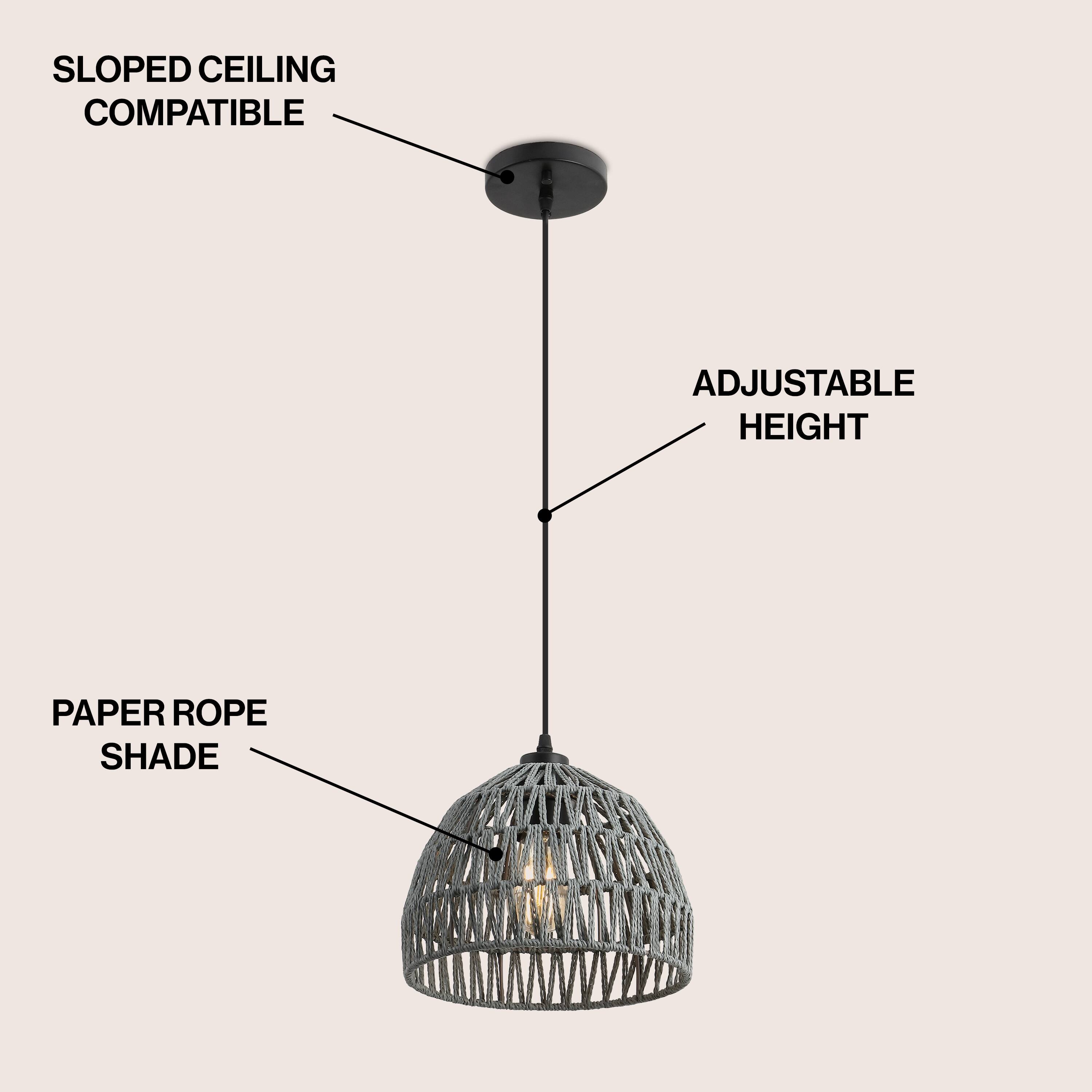 Sloped Ceiling Compatible Adjustable Height Paper Rope Shade