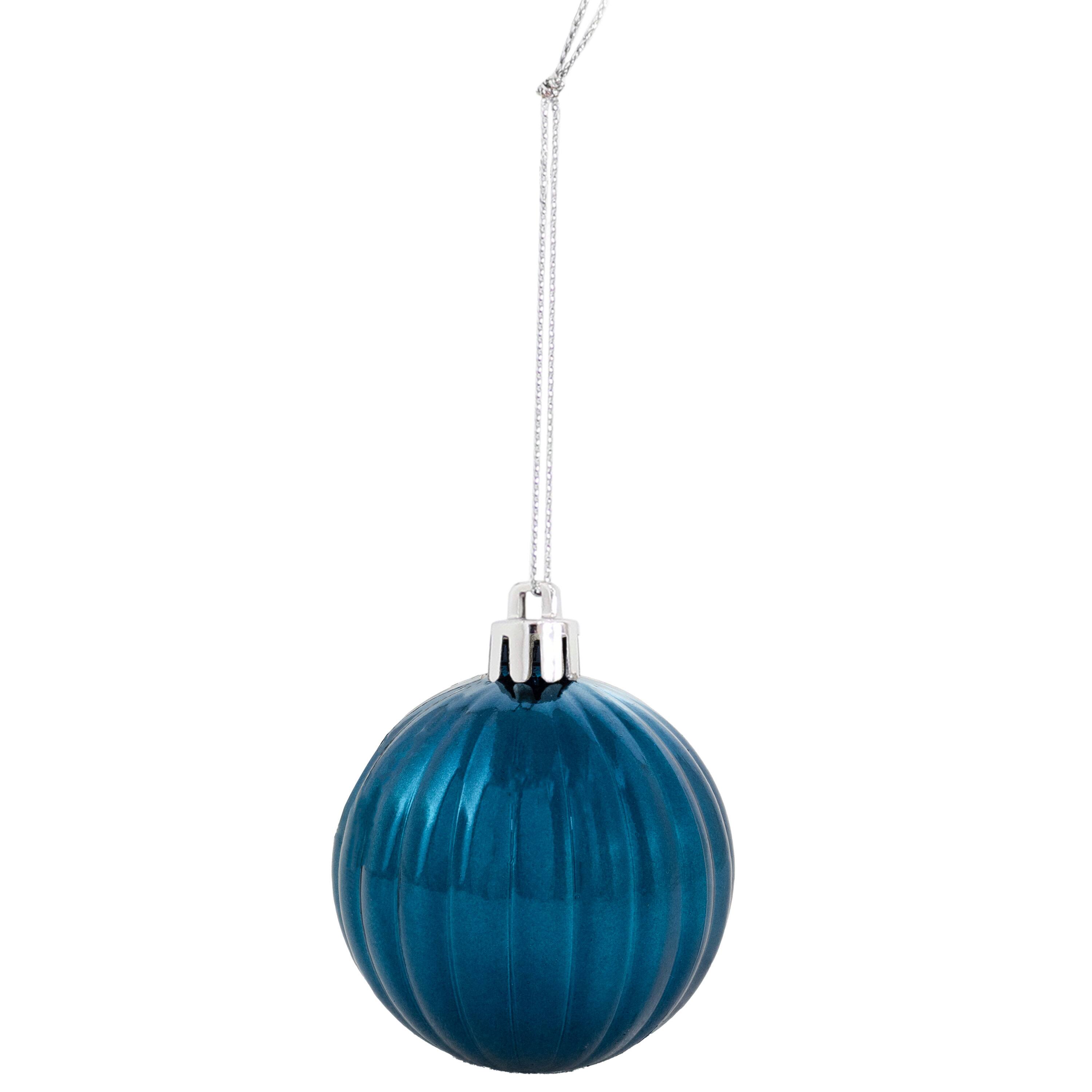 Alt View 7. Sunnydaze - Merry Medley 24-Piece Christmas Ornament Balls - 60mm - Turquoise/Blue.