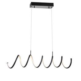 Jonathan Y - Ali 31" Dimmable Adjustable Integrated LED Metal Linear Pendant - Black