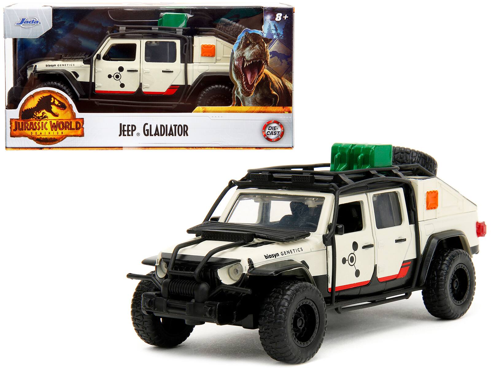 Jada - Jeep Gladiator Pickup Truck with Equipment Shell & Graphics "Biosyn Genetics" "Jurassic World Dominion" 1/32 - Beige