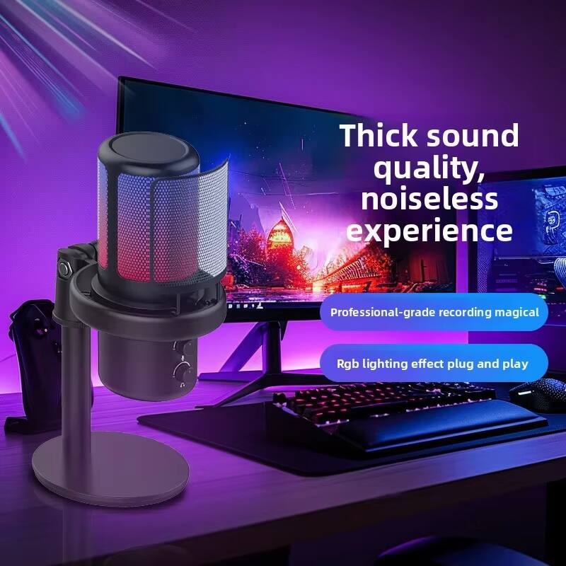 Thick sound quality, noiseless experience.  
Professional-grade recording, magical RGB lighting effect, plug and play.