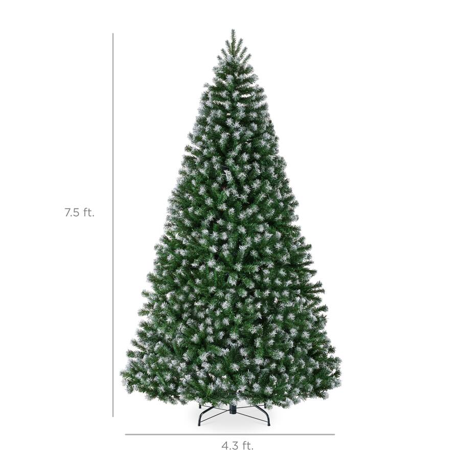Step Trees Design Best Choice Products Artificial Frosted Christmas Tree, 7.5ft Premium ...