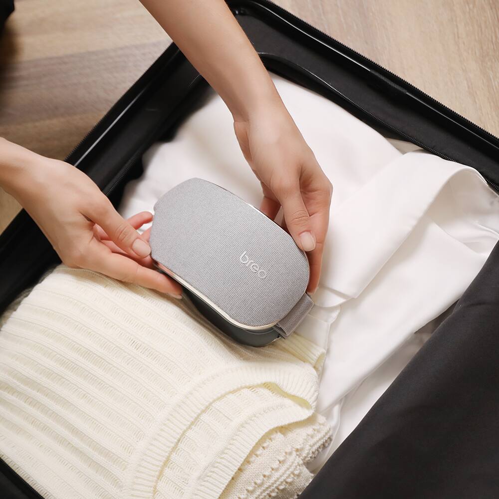 Alt View 2. BREO - Eye Massager with Heat & 7 Massage Modes, Smart Sleep Mask for Relaxation & Strain Relief - Grey.