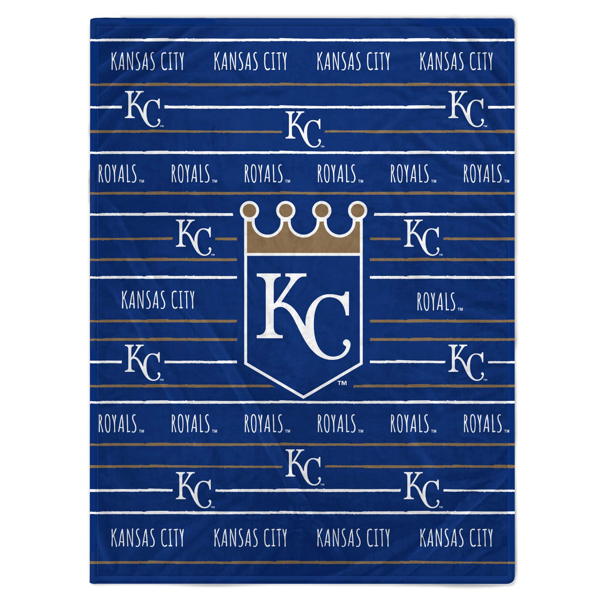 Pegasus - Kansas City Royals 60'' x 80'' Logo Stripe Flannel Fleece Blanket - Multicolor