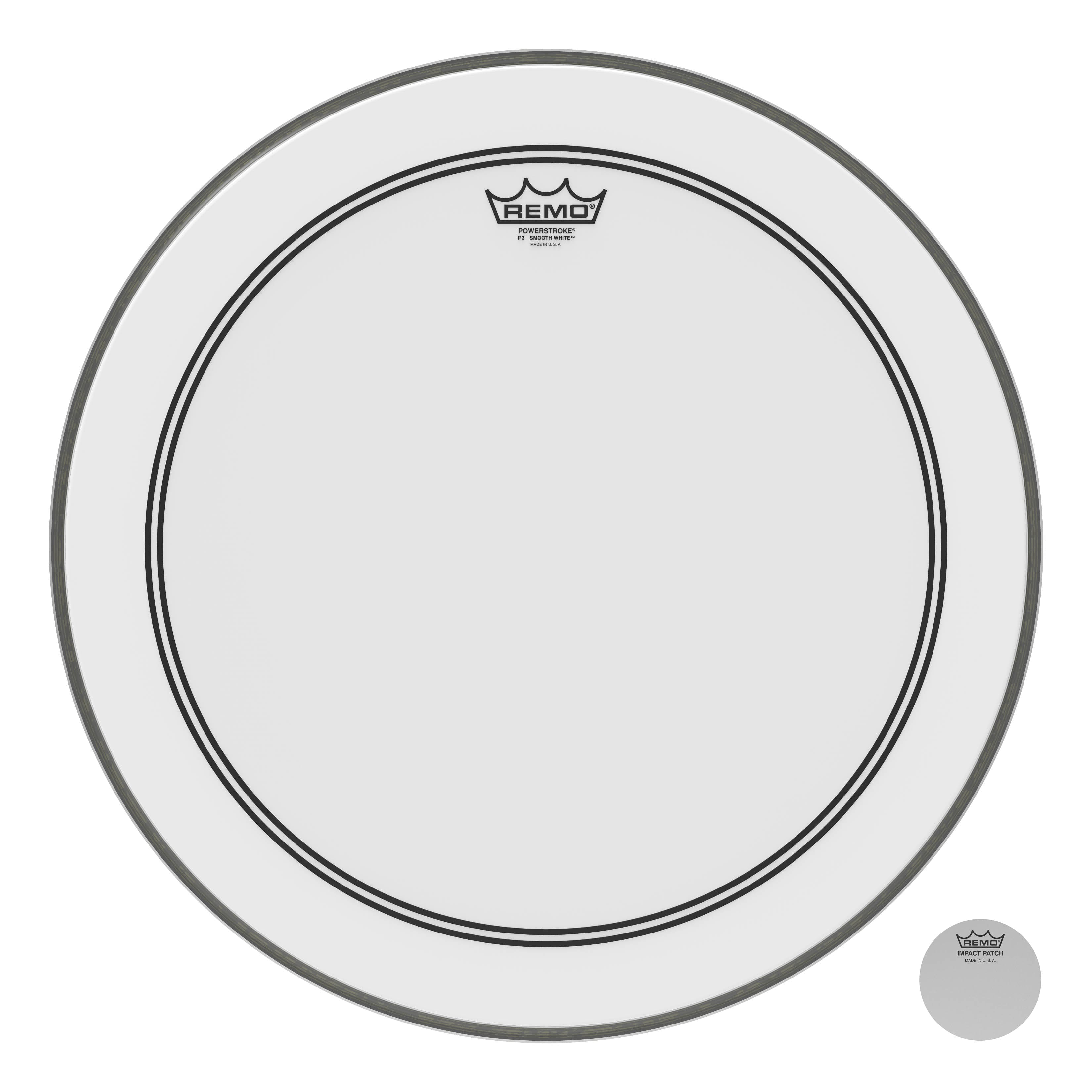 Remo - Bass, Powerstroke 3, Smooth White, 20 Diameter, 2-1/2 Impact Patch price history on PriceWatchPro