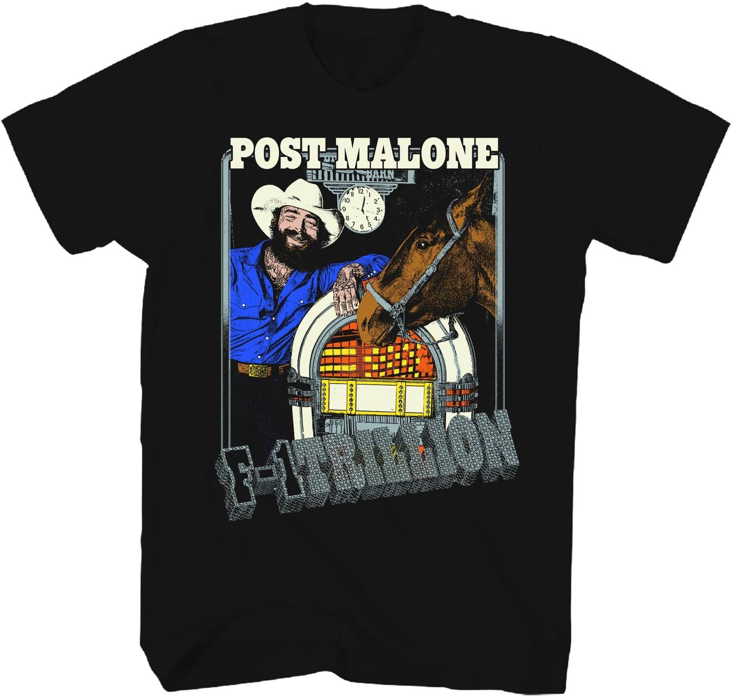 PopMarket - Post Malone - Post Malone - F-1 Trillion Jukebox T-Shirt - XL Black 36881046A4 - APPAREL - Multicolor