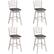 Front. Costway - Set of 4 Swivel Bar Stools Bar Height Upholstered Faux Leather Dining Chairs - Antique White + Grey.