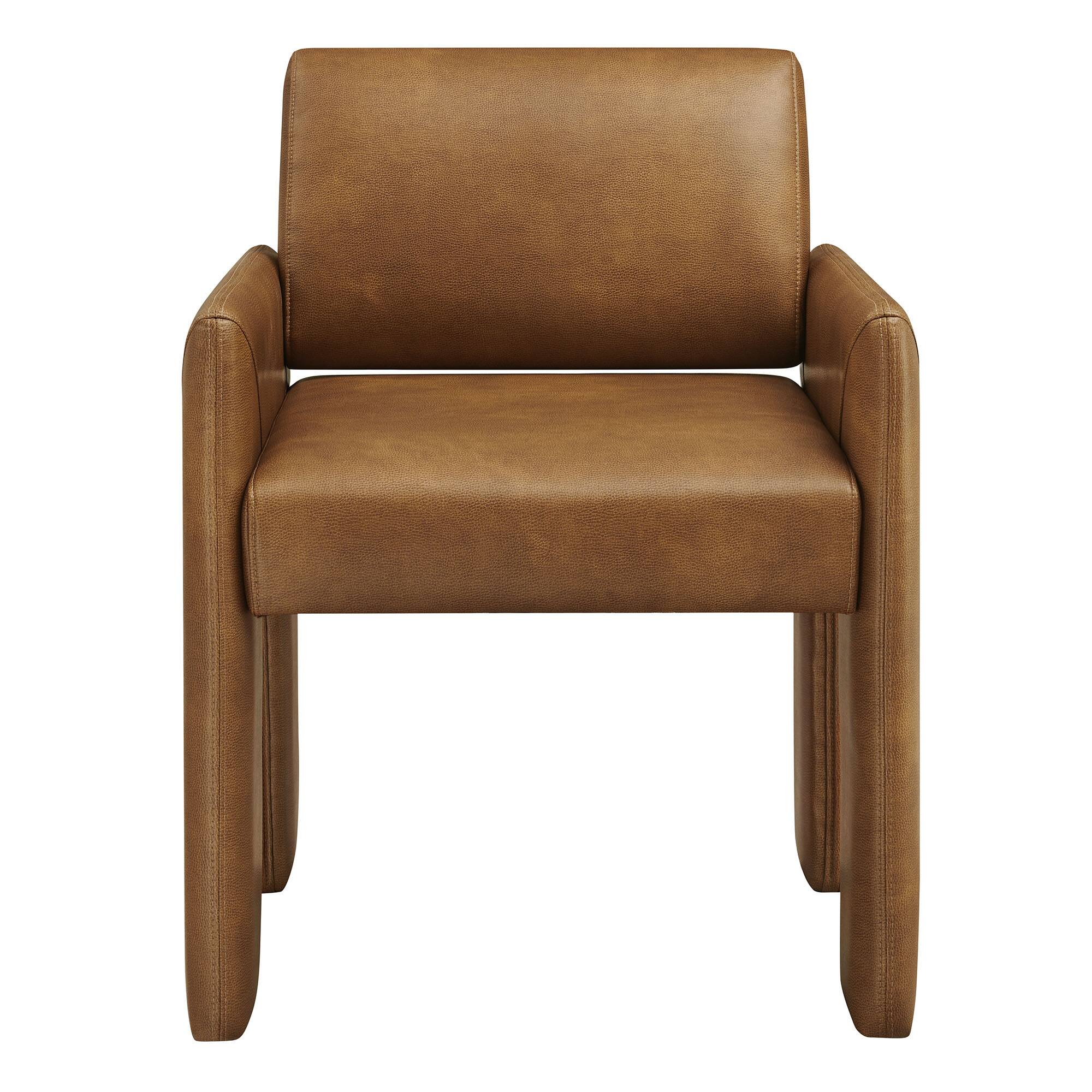 Alt View 2. Modway - Daven Vegan Leather Dining Armchair by Modway - Brown.