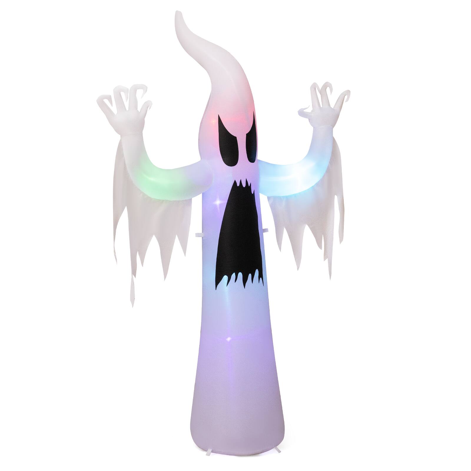 Alt View 9. Costway - Costway 7.7 FT Tall Halloween Inflatables Ghost Outdoor Decoration with RGB LED Lights - White.