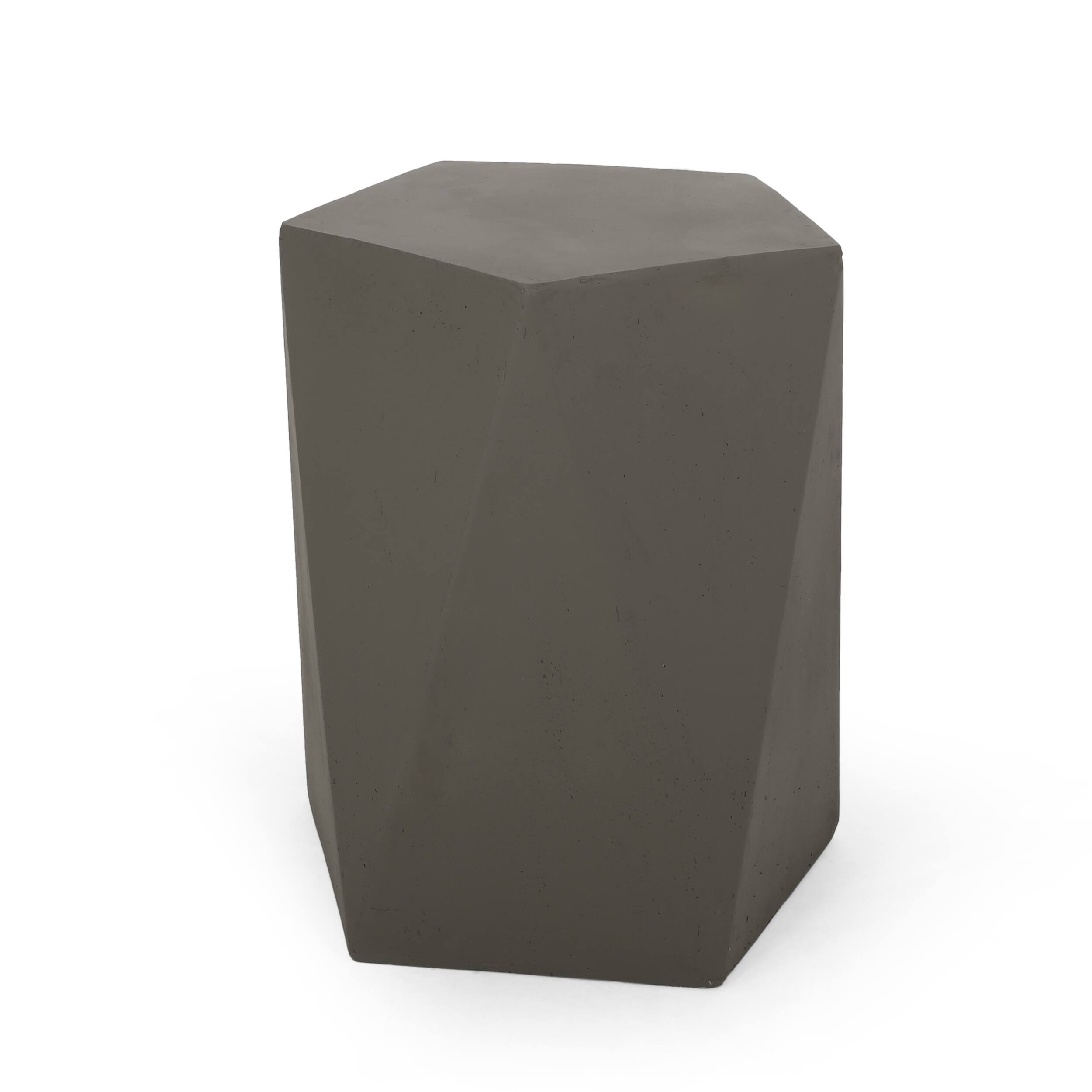 Alt View 1. Mondawe - Modern Pentagon Outdoor Side Table - Light Gray.