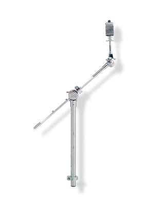 Front. Gibraltar Hardware - Turning Point Long Cymbal Boom Arm, with Brake Tilter and Swing Nut Topper, 16" Down Tube and 18" Boom Rod.
