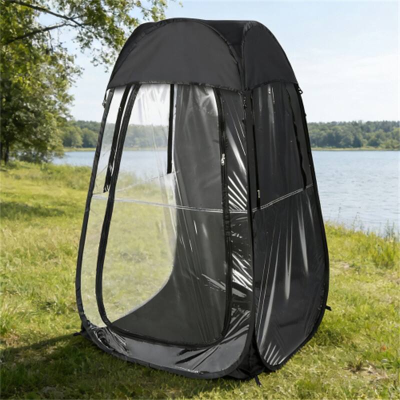 Alt View 4. HTUTWOO - Portable Pop Up Sports Tent - Ideal Shelter for Outdoor Events, Fishing and Camping, Protection from Cold Wind and Rain - Black.