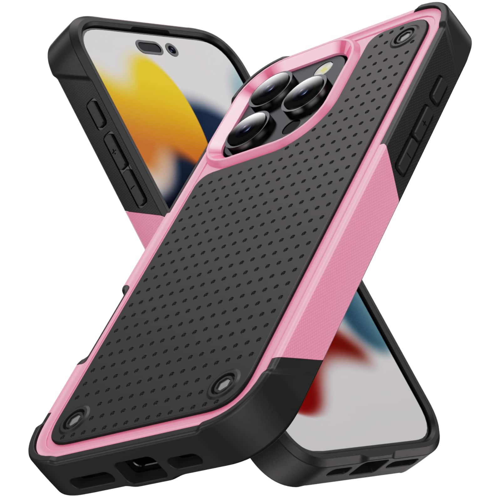 Dteck - For Apple iPhone 16 Pro Max Case Shockproof Drop Protective Rugged Heavy Duty Heat Dissipation Hybrid Phone Cover - Pink price history on PriceWatchPro