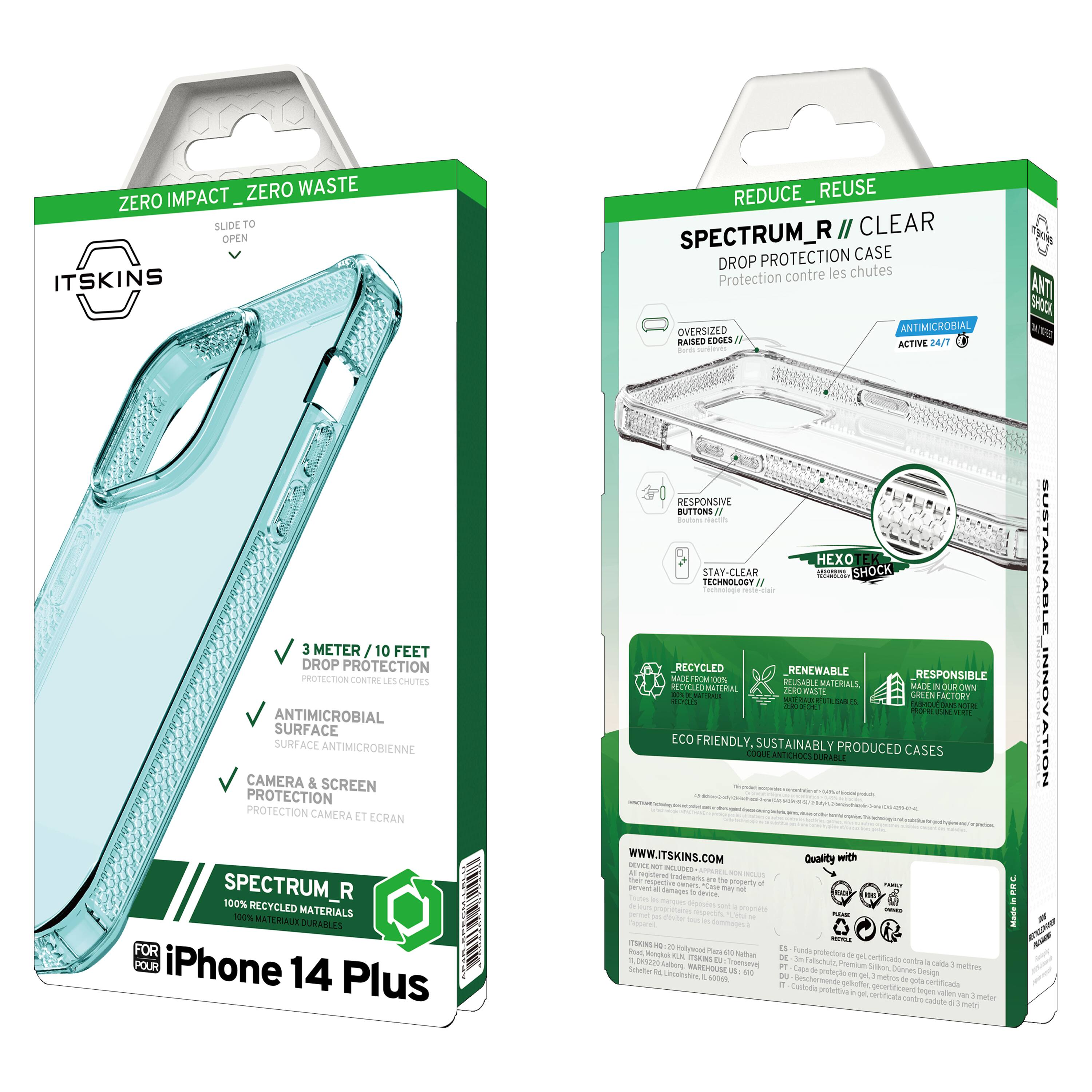 Alt View 3. Itskins - Spectrum R Clear Case for Apple iPhone 14 Plus.