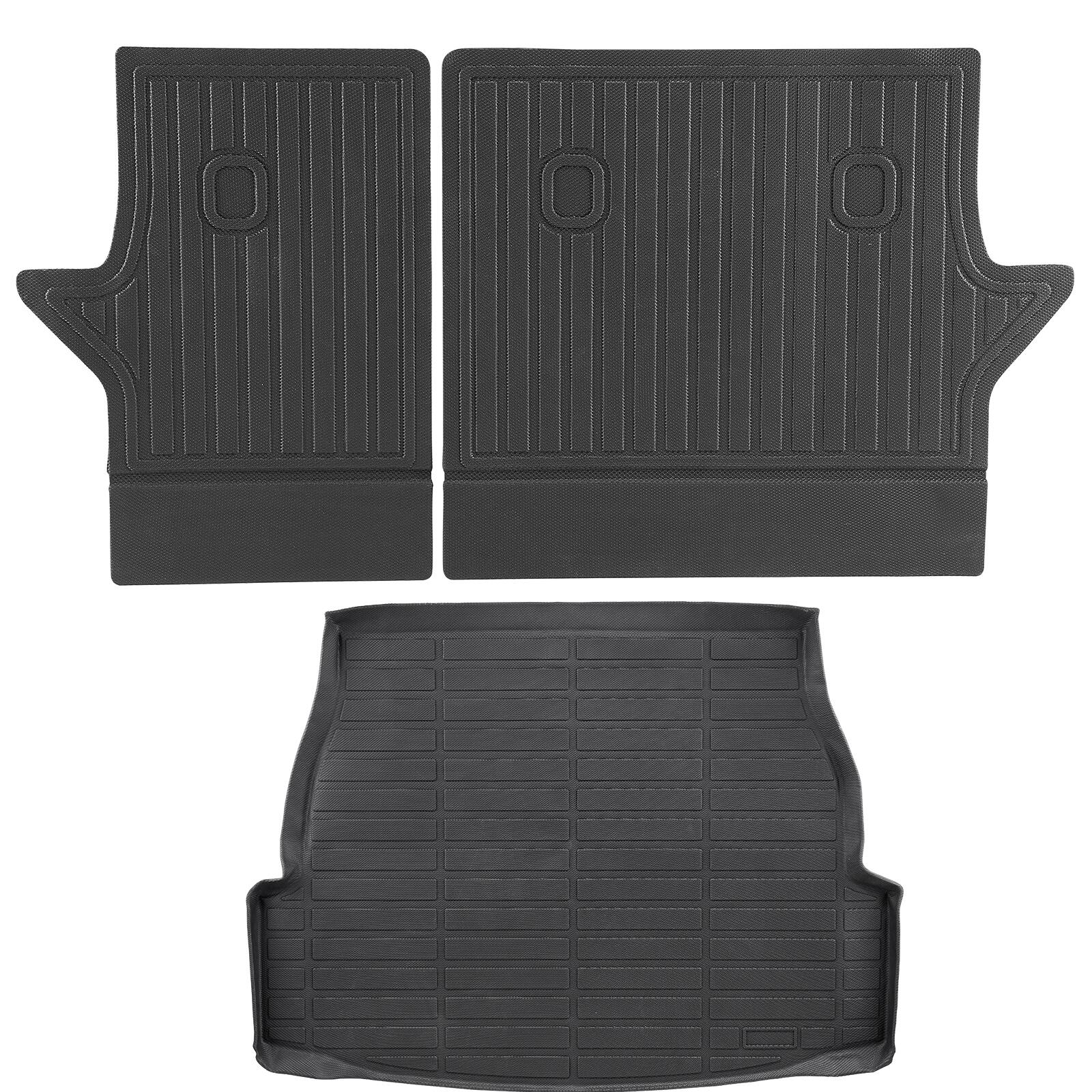 Alt View 5. VEVOR - Cargo Mats Compatible with Toyota RAV4 2019-2024, Custom Fit TPE Cargo Liner Set for SUVs, Trunk and Rear Back Seat - Black.