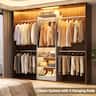 Aheaplus - 4.5-10ft Walk-In Closet Organizer: 5 Adjustable Rods & Shelving Tower, Storage System - Gray