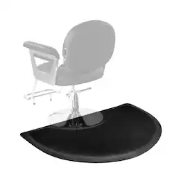 VEVOR - Salon Mat for Hair Stylist, 3 x 4 FT Semi-circle Salon Chair Mat, 1/2-inch Thickened Anti Fatigue Barber Shop Floor Mat - Black