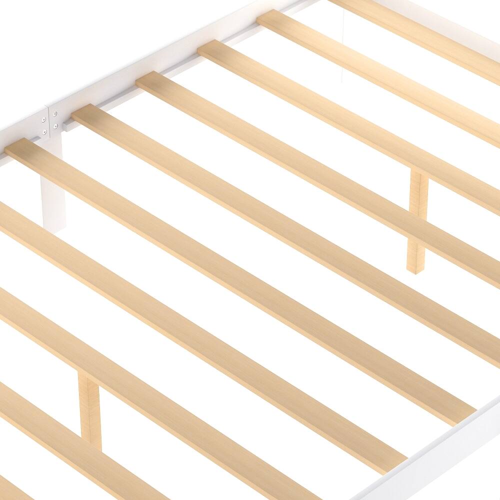 Alt View 9. Loheer - Loheer Full Size Platform Bed White Wood Bed with Drawers - White.