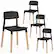 Alt View 6. Costway - Dining Side Chairs Set of 4 with Ergonomic Backrest Wide Seat & Sturdy Wooden Legs - Black.