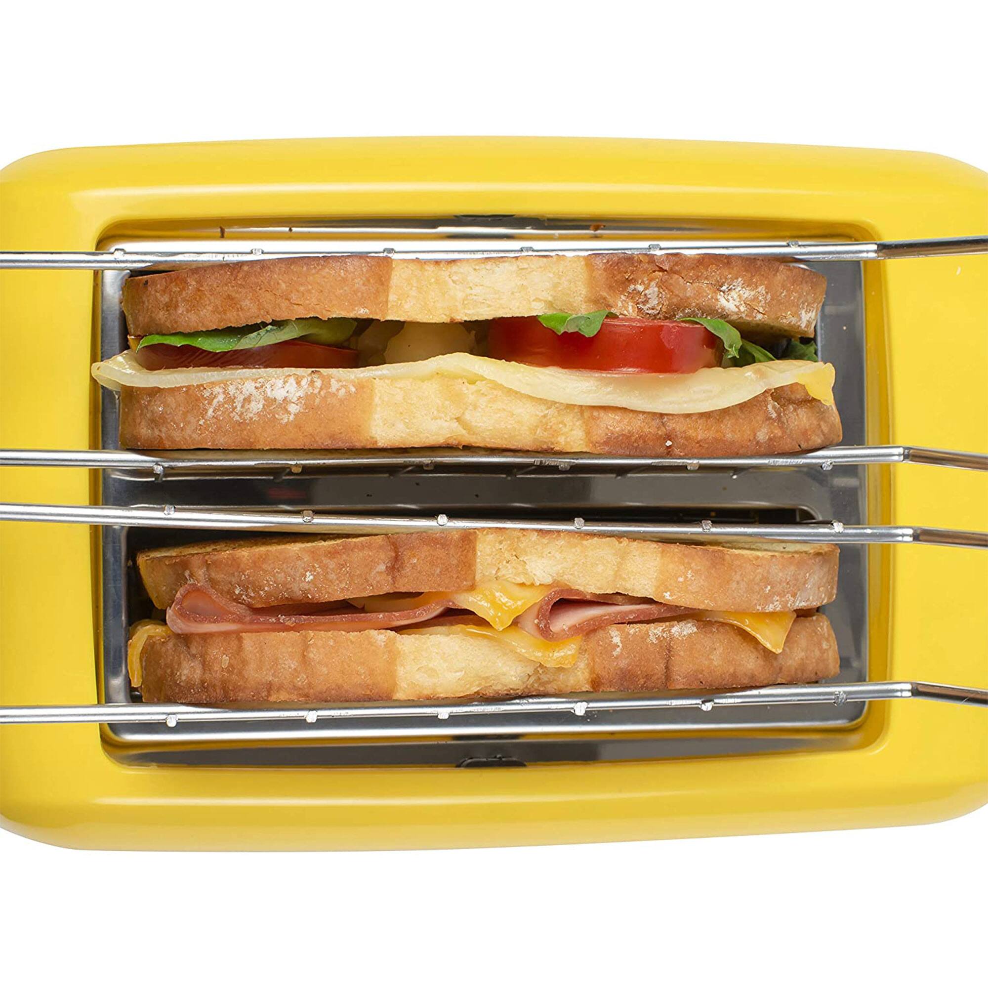 Alt View 2. Nostalgia - Nostalgia Deluxe Extra Wide Slot Grilled Cheese Sandwich Toaster with Baskets - Yellow.