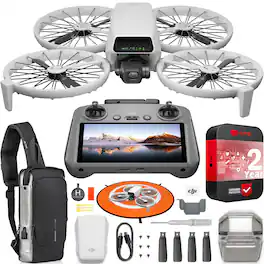 DJI - Flip Drone Quadcopter 4K UHD Video Kit with RC 2 Screen Remote + Accessory Bundle