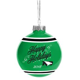 FOCO - North Dakota 2018 Happy Holidays Glass Ball Ornament - Multicolor