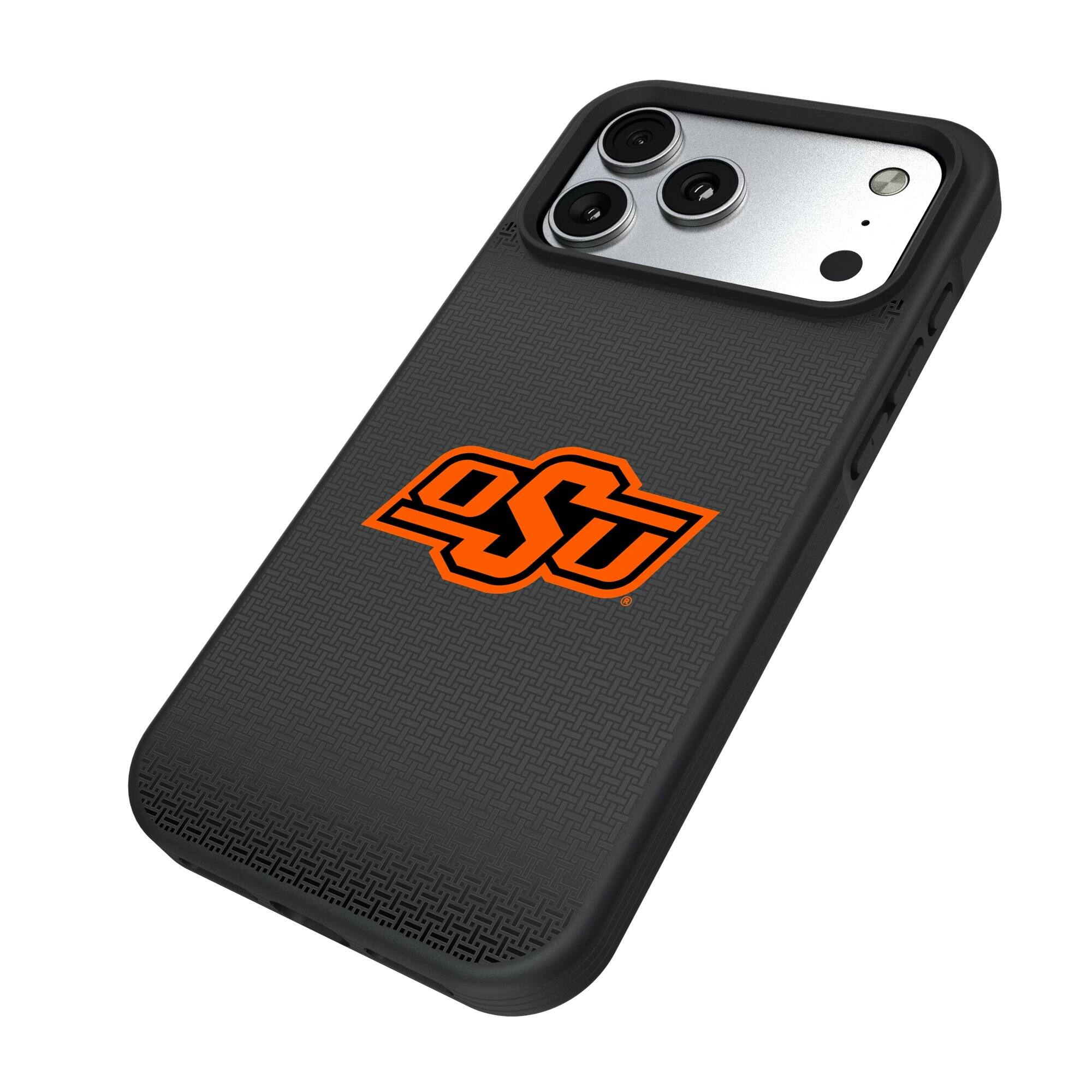 Alt View 1. Keyscaper - Oklahoma State Cowboys Bump Case with 8.2ft Drop Protection - 16 Pro Max - Black.