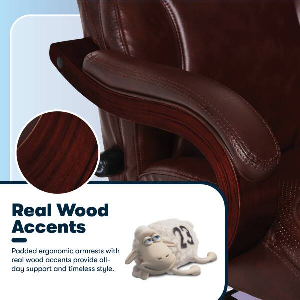 5 Real Wood Accents  
Padded ergonomic armrests with real wood accents provide all-day support and timeless style.