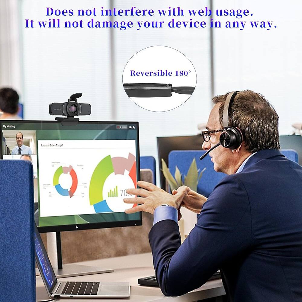 Does not interfere with web usage.  
It will not damage your device in any way.  

Reversible 180°