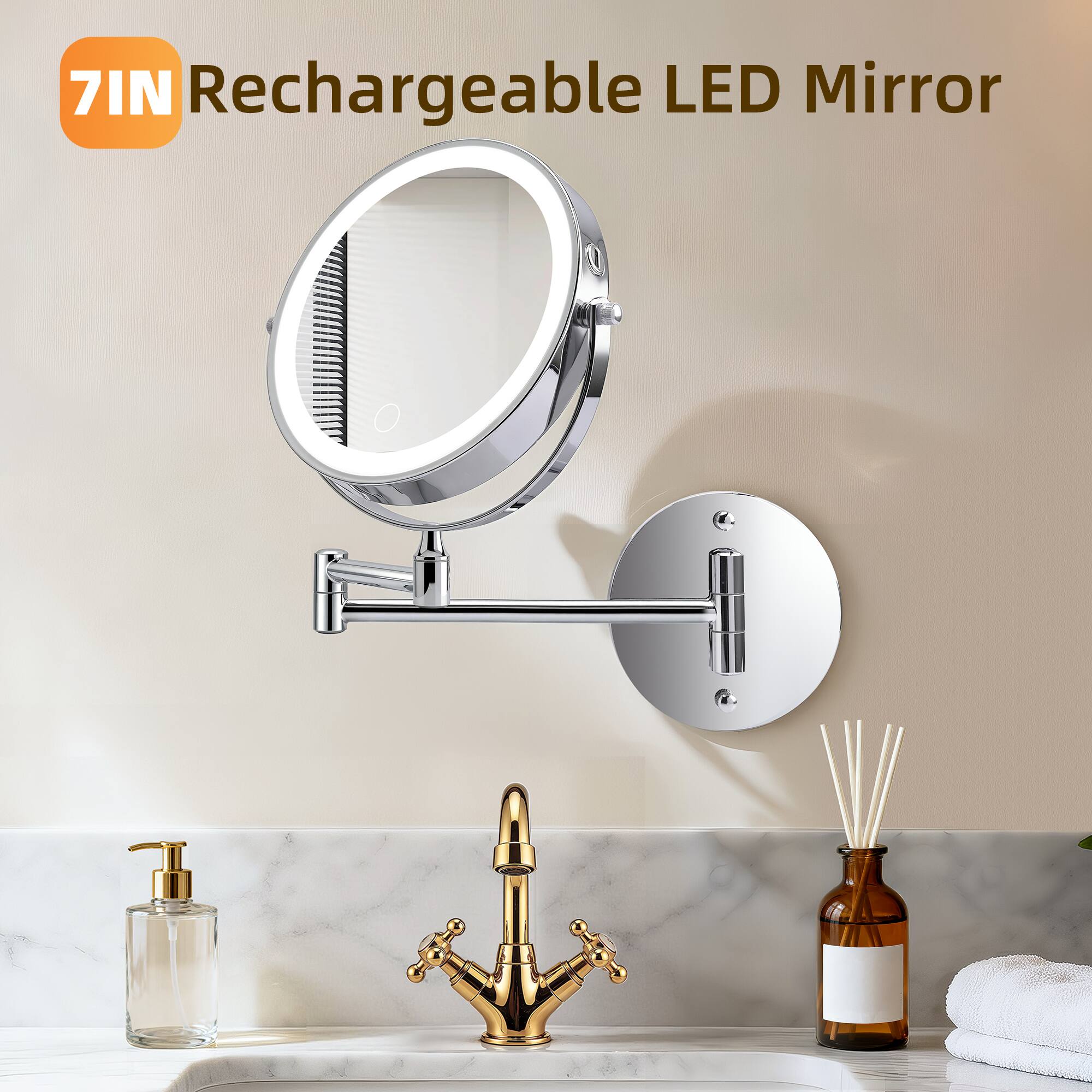 7IN Rechargeable LED Mirror
