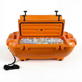 VEVOR - Floating Cooler, 40 QT Floating Ice Chest with Dry Storage & Tow Rope, Premium LLDPE Amphibious Drink Cooler for Water - Orange