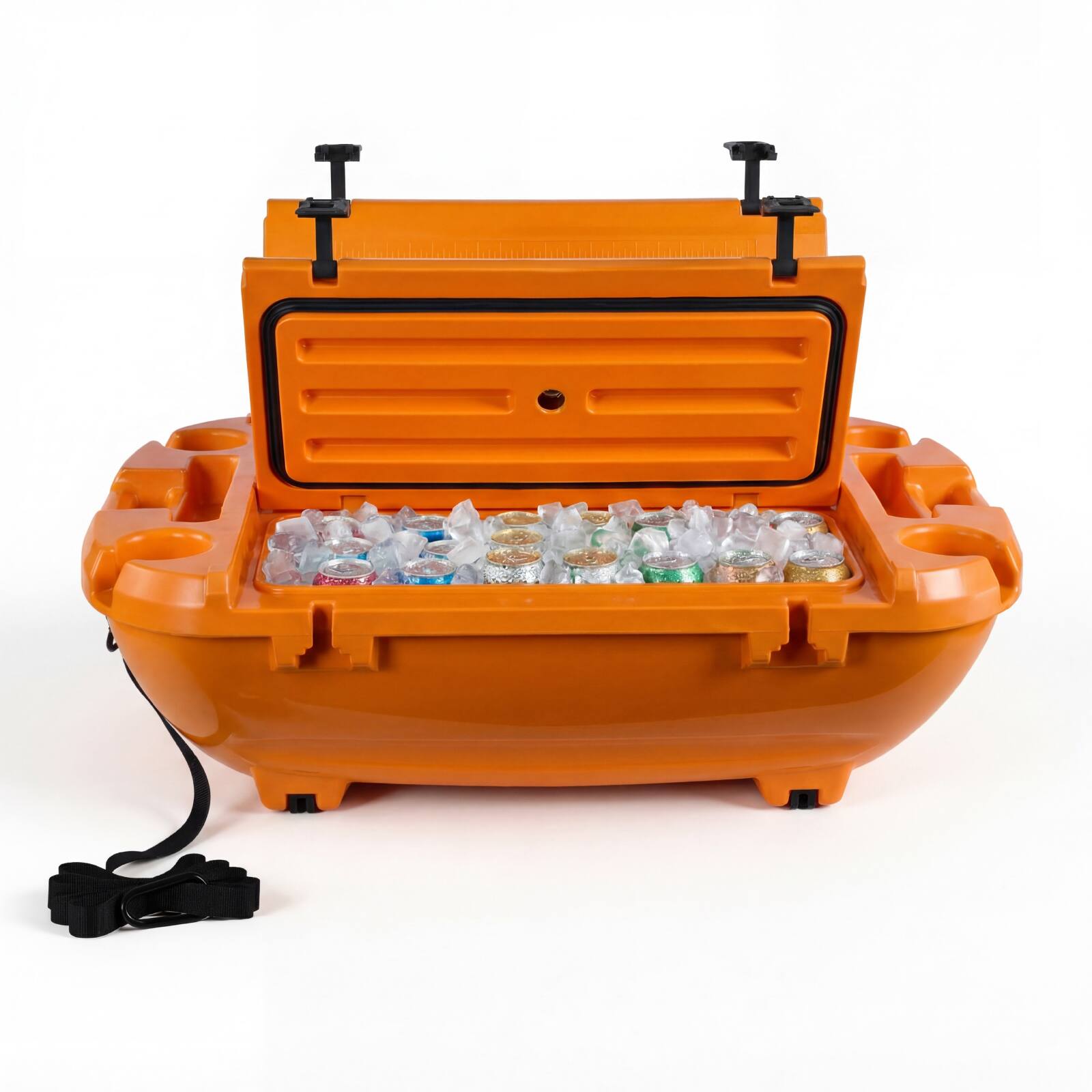 Front. VEVOR - Floating Cooler, 40 QT Floating Ice Chest with Dry Storage & Tow Rope, Premium LLDPE Amphibious Drink Cooler for Water - Orange.