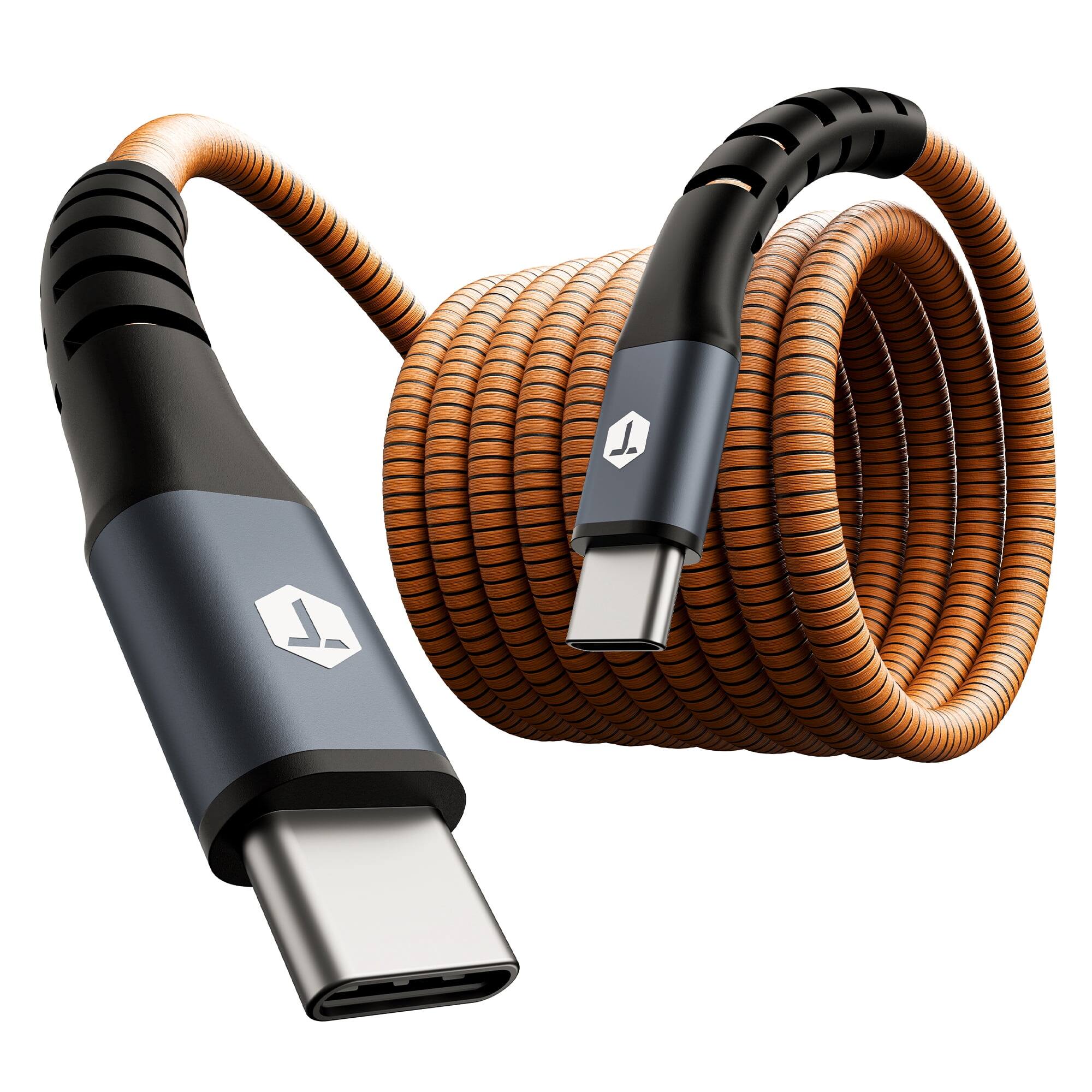 Front. ToughTested - ToughTested USB-C to USB-C Cable 2 ft, Armor Flex Braided, 3A Fast Charging, Durable Short Cable.