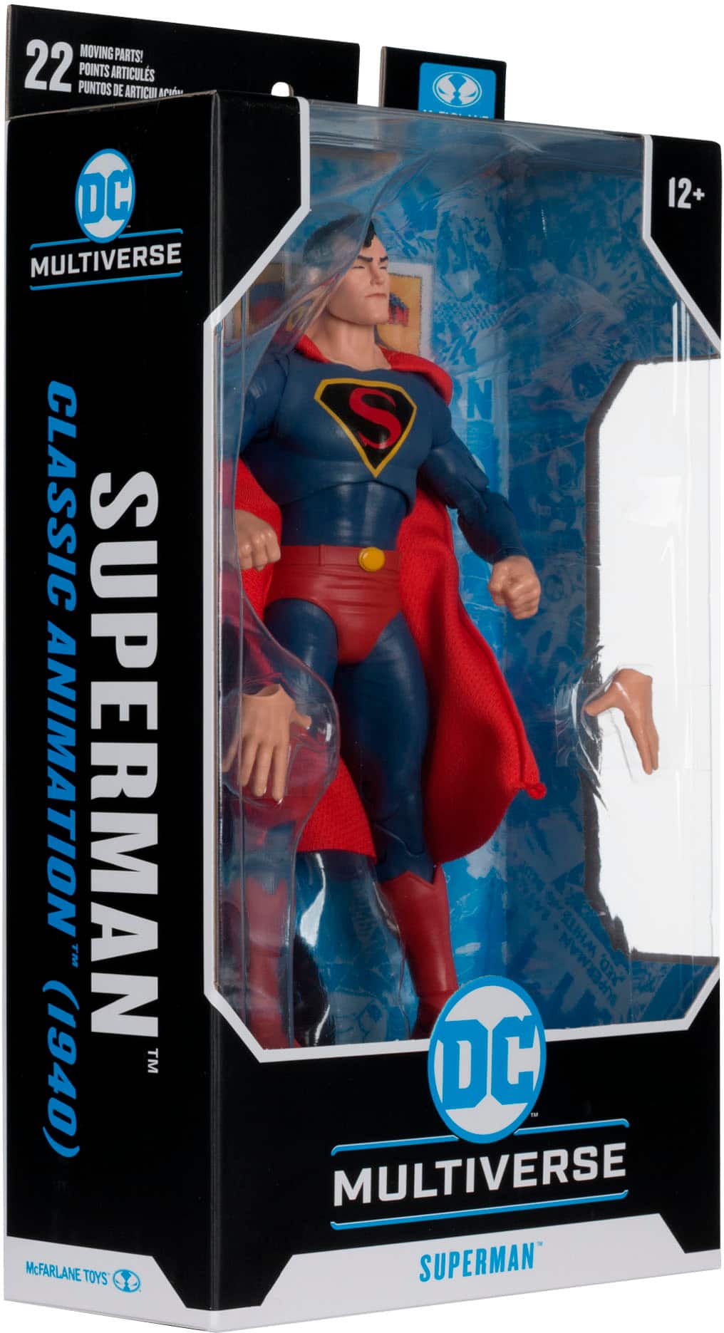 The text on the image reads: "22 points. Classic Animation Superman. DC Multiverse. McFarlane Toys. 1940. DC Multiverse."