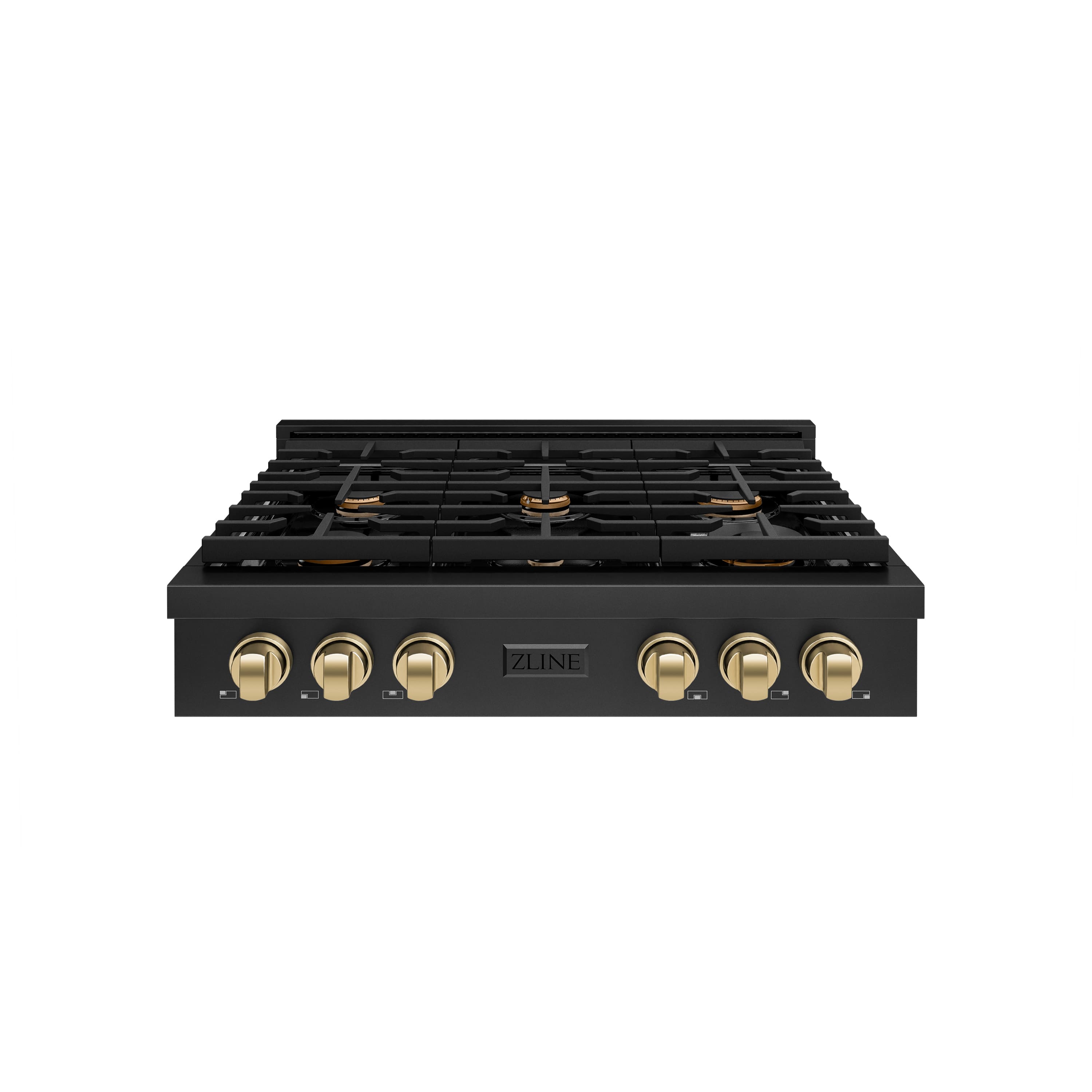 ZLINE - 36 in. Autograph Paramount Rangetop with Bronze Accents (SRTBZ-36-CB) - Black Stainless Steel - Front_Zoom