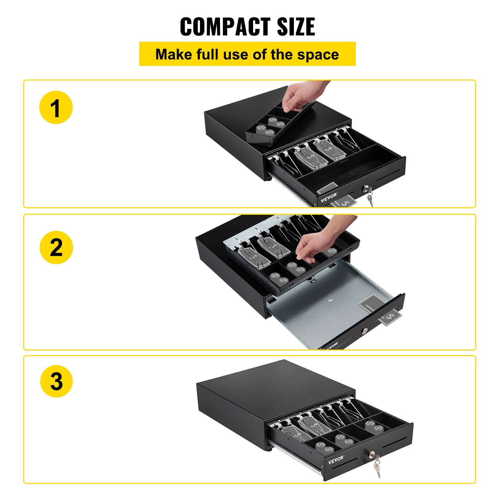 COMPACT SIZE  
Make full use of the space  

1  
2  
3