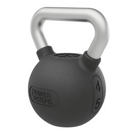 Power Systems - Elite Rubber Kettlebell (45 lb), Premium Rubber Coated Kettlebell for Strength Training - Black