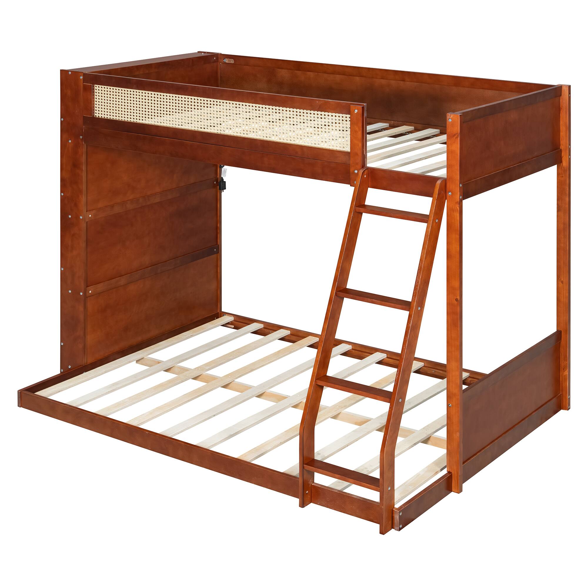 Alt View 1. Anysun - Twin over Full Bunk Bed with Shelf and LED - Espresso.
