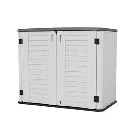 Mondawe - 260 Gallons HDPE Lockable Waterproof UV-Resistant Outdoor Storage Shed - White