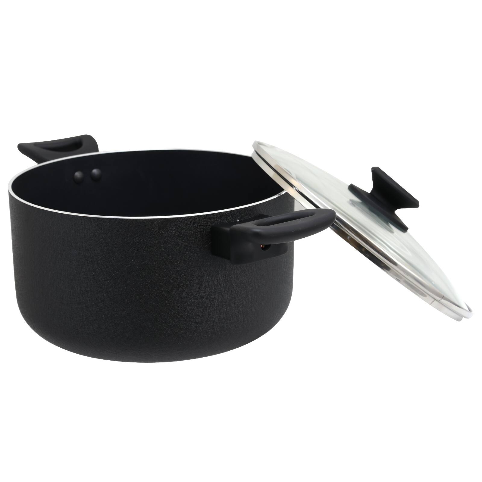 Alt View 5. Oster - Oster Ashford 6 Quart Aluminum Dutch Oven with Tempered Glass Lid in Black - Black.