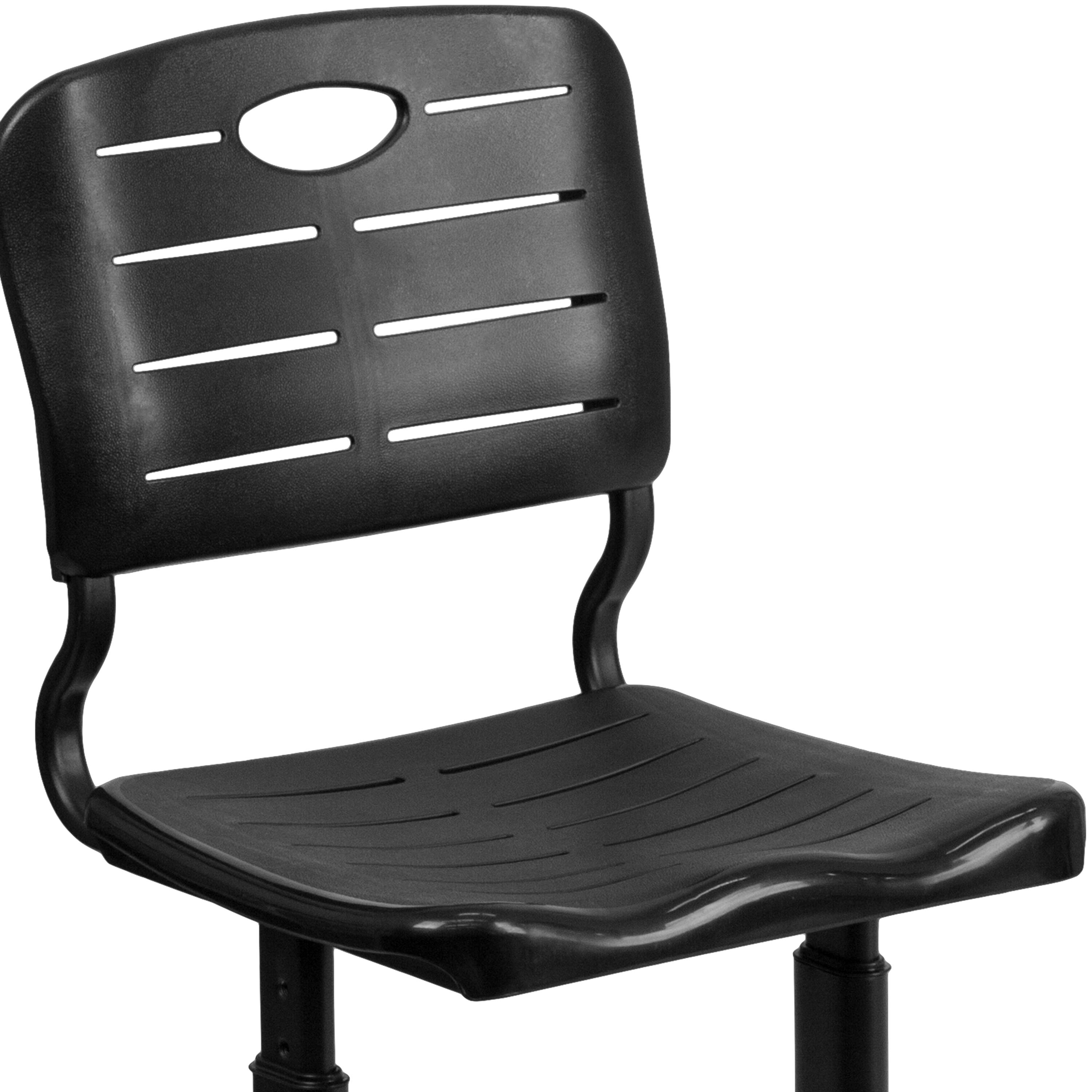 Alt View 10. Emma + Oliver - Adjustable Height Student Chair with Pedestal Frame - Black.