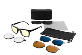 GUNNAR - Cupertino Computer Glasses with Blue Light , Amber + Sun Lenses - Onyx