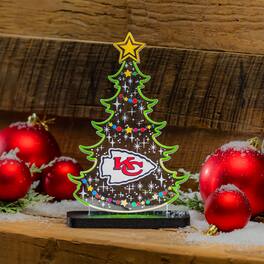Evergreen Enterprises - Kansas City Chiefs 10" LED Tabletop Christmas Tree Desklite Sign - Green
