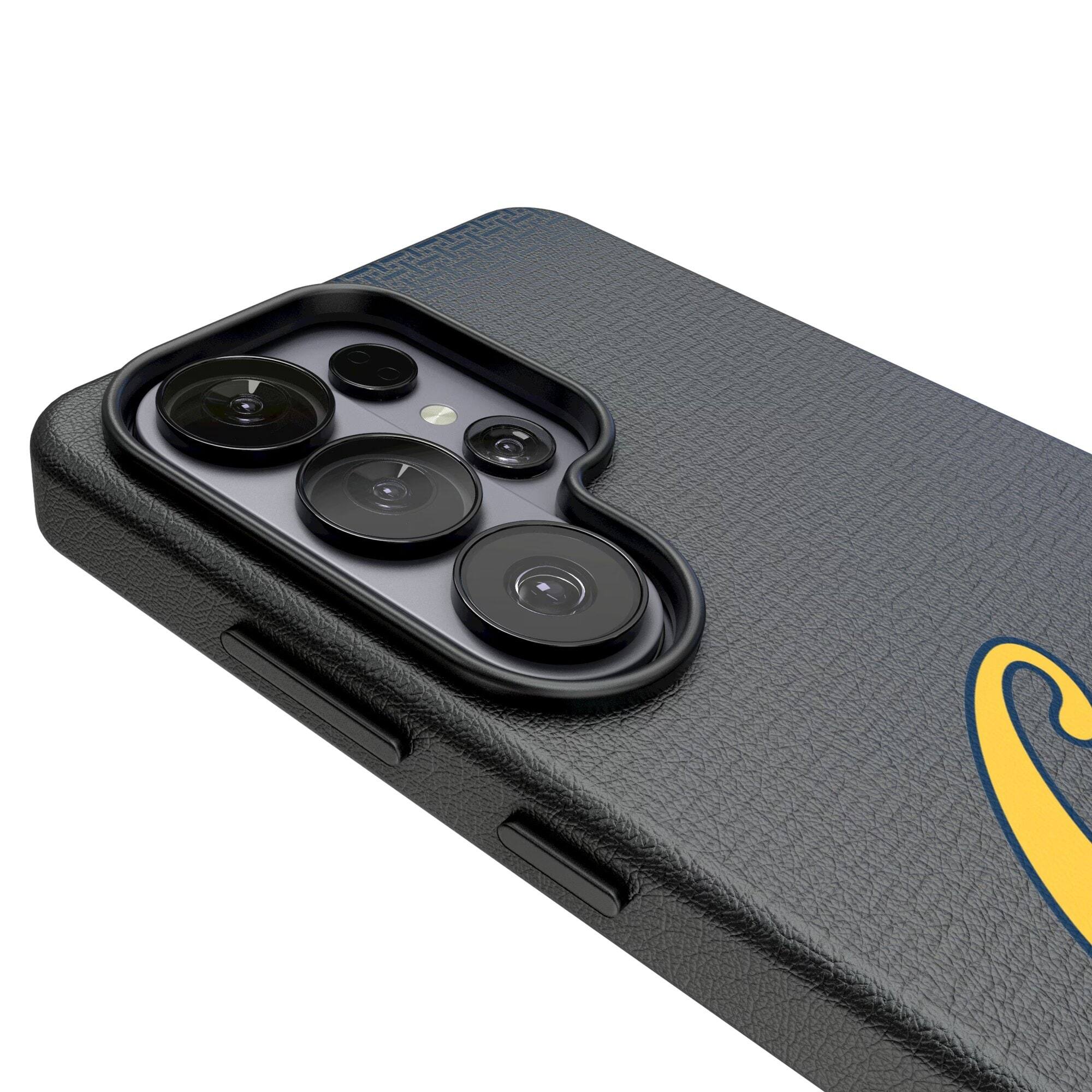 Alt View 2. Keyscaper - Cal Bears Linen Galaxy Magnetic Bump Case - S25 - Black.
