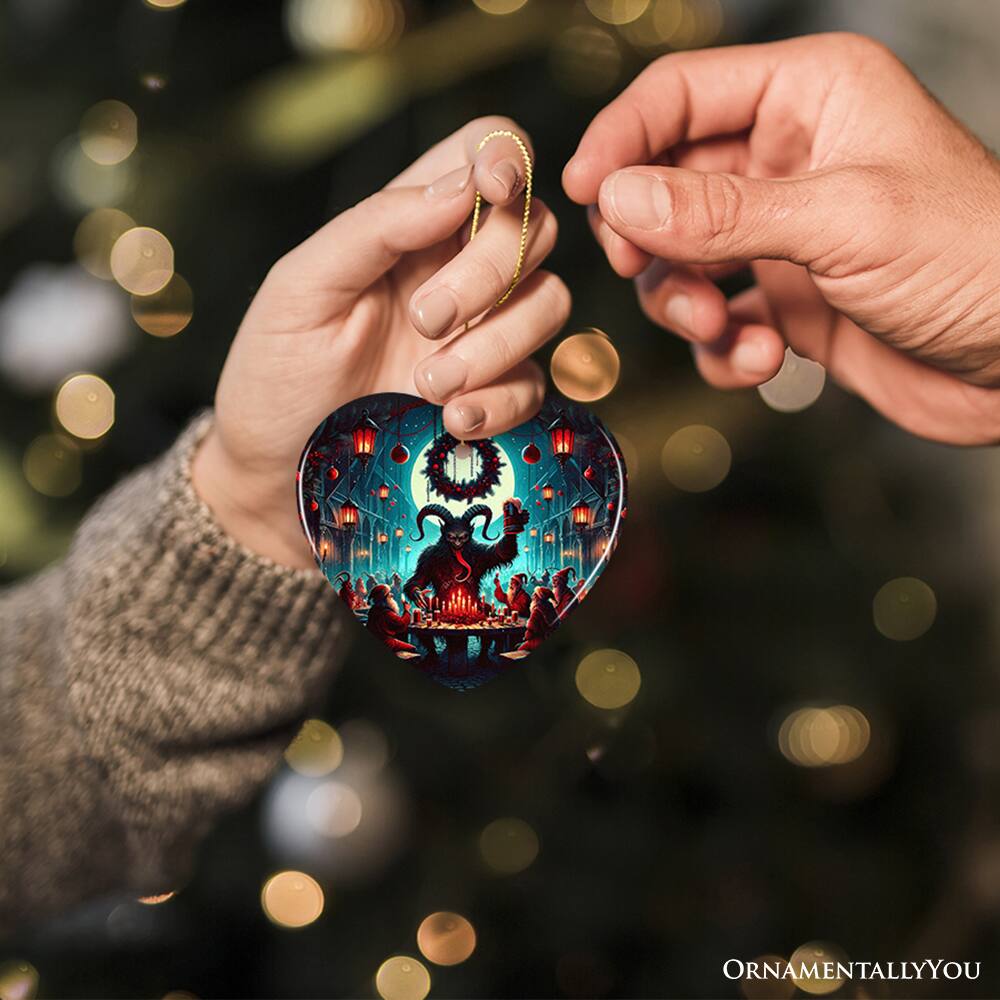 Alt View 1. OrnamentallyYou - Krampuss Unholy Revelry Ornament Dark Folklore Celebration and Spooky Decor Heart - Multi-colored.