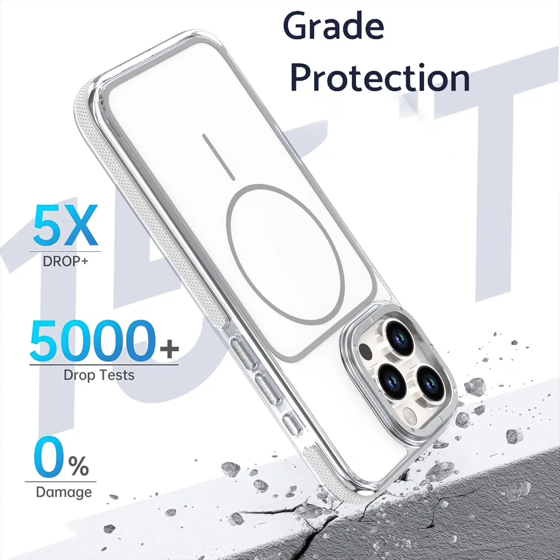 Grade Protection  
5X DROP+  
5000+ Drop Tests  
0% Damage