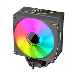 Cluzine - 6 Heat Pipes CPU Cooler 220W TDP Fluid Bearing Fan Multi-platform for Gaming PC - Black