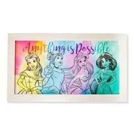 Disney - Princess "Anything Is Possible" Wooden Hanging Wall Art | 10 x 18 Inches - Blue