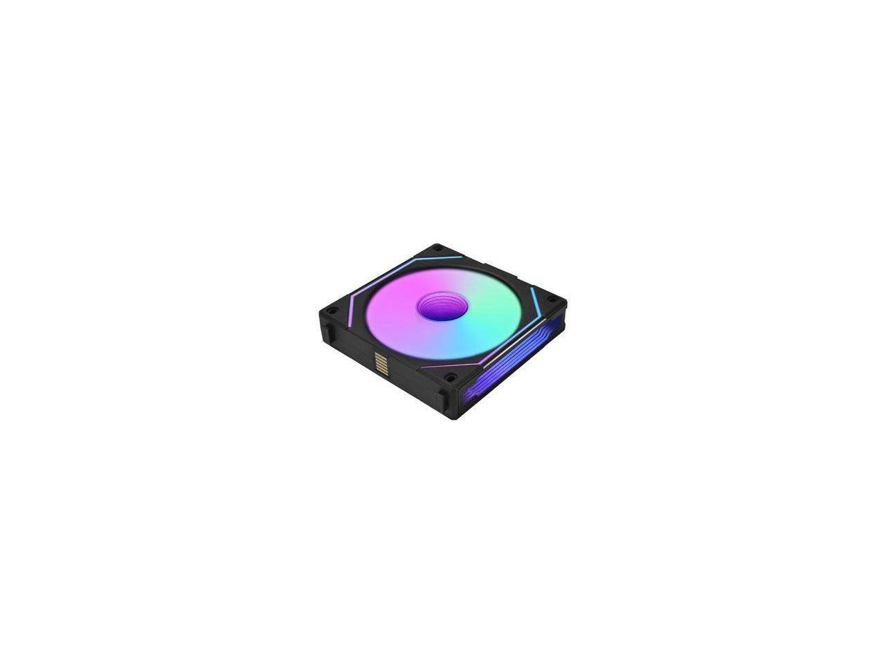 Alt View 7. Lian Li - LIAN LI UNI FAN SL INFINITY 120 RGB BLACK  REVERSE BLADE VERSION ---UF-RSLIN120-1B (No controller included) - Black.