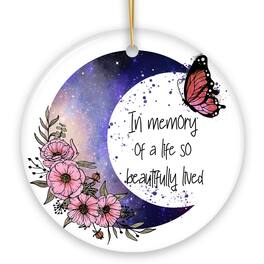 OrnamentallyYou - In a Memory of a Life so Beautifully Lived Quote Ornament Christmas Memorial Gift - Multi-colored